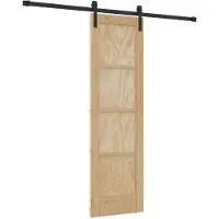 vidaXL Porte coulissante Naturel et Noir 61 x 198,5 cm