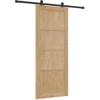 vidaXL Porte coulissante Naturelle et noire 86 x 211 cm