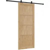 vidaXL Porte coulissante Naturelle et noire 86 x 211 cm
