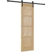 vidaXL Porte coulissante Naturel et Noir 61 x 198,5 cm