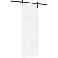 vidaXL Porte coulissante blanche et noire 83 x 232 cm Bois de pin massif