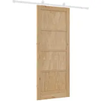 vidaXL Porte coulissante , finition naturelle et blanche, 86 x 211 cm, en pin massif