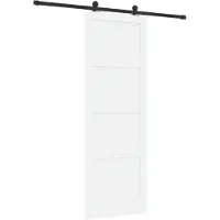 vidaXL Porte coulissante blanche et noire 83 x 232 cm Bois de pin massif