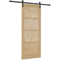 vidaXL Porte coulissante Naturelle et noire 86 x 211 cm