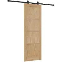 vidaXL Porte coulissante Naturelle et noire 73,5 x 211 cm