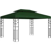 vidaXL Kiosque 3,97 x 2,96 x 2,68 m Vert Polyester et acier