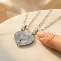 Yoursurprise Pendentif photo personnalisé - Cœur brisé - Argent