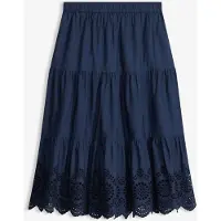 Bonprix Jupe étagée avec broderies anglaises