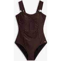 Bonprix Maillot 1 pièce sculptant à détails dorés, maintien léger