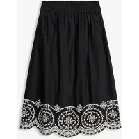 Bonprix Jupe midi à broderie anglaise, 100% coton