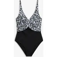 Bonprix Maillot 1 pièce sculptant style croisé, maintien léger