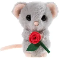 Heunec Peluche souris avec rose, 15 cm, couleur grise