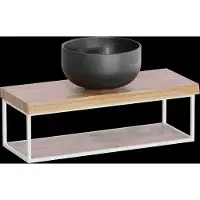 Balmani Life Edge Mini tablette 55 x 22,50 cm teck avec Bowl vasque à poser en granite aiguisé