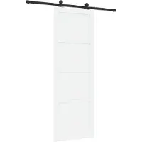 vidaXL Porte coulissante blanche et noire 83 x 232 cm Bois de pin massif