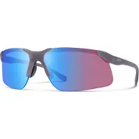 Smith - Lunettes de soleil - Cipher Matte Meteorite Crystal ChromaPop Low Light Rose Blue Mirror - Bordeaux