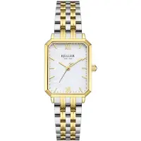 Régler Montre à affichage analogique 'Élégance Steel Bicolor Silver/Gold - Pearl' or