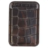 Selencia Porte-cartes Croco avec MagSafe - Choco Brown