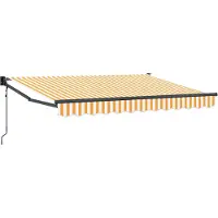 vidaXL , store enroulable jaune et blanc, 3 x 2 mètres, polyester et métal