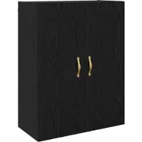 vidaXL Armoire murale noire aspect chêne 69,5 x 34 x 90 cm