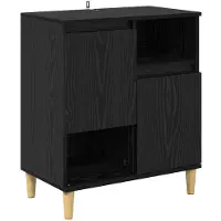 vidaXL Sideboard noir imitation chêne 35 x 60 x 70 cm Bois composite
