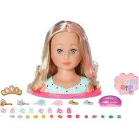 Baby Born Sister Styling Head, Tête de maquillage avec palette de maquillage, brosse + accessoires
