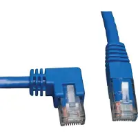 Eaton Tripp Lite Series Left-Angle Cat6 Gigabit Molded UTP Ethernet Cable (RJ45 Left-Angle M to RJ45 M), Blue, 10 ft. (3.05 m) - Cordon de raccordement - RJ-45 (M) pour RJ-45 (M) - 3 m - CAT 6 -...