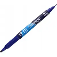 TETIS Marqueur permanent bleu avec 2 pointes rondes (12x)