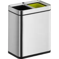 EKO - Laguna Slim Poubelle Open Top 10+10 litres - Stainless steel Polypropyleen - Matt Edelstahl