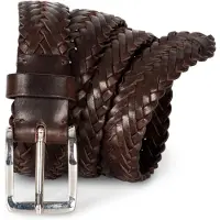 K-Up Ceinture tress?e en cuir Dark Brown - K-up KP821 - Taille XL/XXL