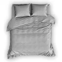 Satin d'or Parure de Lit Satin D'or Satin Rayures Argent Satin-140 x 200 / 220 cm | 1-personne