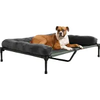 Happyment Lit de luxe pour chien sur pieds - Sofa pour chien XXL - 110 × 80cm - Panier pour chien - Banquette - Lit orthopédique pour chien - Lounger Liege