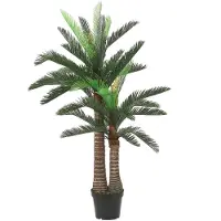 Mica Decorations Grande plante artificielle « Cycas Palm » de - verte - H 150 x P 95 cm - qualité supérieure