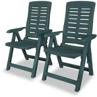 vidaXL Chaise de jardin "Penzing" en plastique vert. Dimensions (L/H/P) 60x108x61 cm