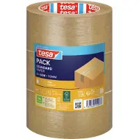 TESA Ruban d'emballage Paper Standard ecoLogo - L 50 mm x L 25 m - marron - 3 rouleaux