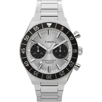 Timex Montre à affichage analogique noir / argent