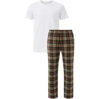 Blackspade Pyjama long moutarde / vert foncé / rouge / blanc