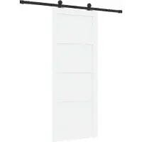 vidaXL Porte coulissante blanche et noire 83 x 202 cm Bois de pin massif
