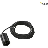 SLV Fitu suspension, A60, rond, noir, 5m de câble avec extrémité ouverte, max. 60W