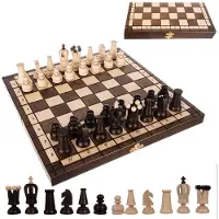 Ruhhy Kruzzel 26038 Jeu d'échecs royal en bois 31 x 31 cm