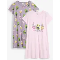 Bonprix Lot de 2 chemises de nuit avec coton