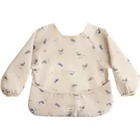 Mushie Long Sleeve Bib bavoir Whales 6-24m 1 pcs