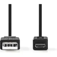 Nedis Câble USB | USB 2.0 | USB-A mâle | USB Micro-A | 480 Mbps | Nickelé | 2.00 m | Rond | PVC | Noir | Sachet plastique