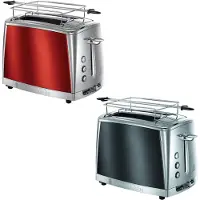 Russell Hobbs Grille-pain 2 fentes 1550 W 6 pièces. Réchauffeur de petits pains. gr-ed 23221-56 LUNA MOONLIGHT GREY