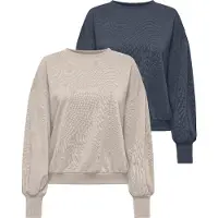 ONLY Sweat-shirt 'ONLBrooke' bleu marine / gris clair