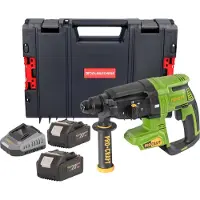 Procraft Marteau perforateur sans fil PHA40bb 20 V 2,6 J SDS plus Brushless + 2 batteries 4,0 Ah + chargeur + mallette RHINO