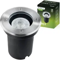 LUMILED Encastré de sol pour GU10 - Projecteur de sol IP65 IK09 carrossable rond argenté Lampe de sol Spot encastré de sol Lampe d'extérieur Lampe de chemin