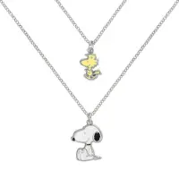 Snoopy Collier de - & Woodstock - Lot de 2 - pour Unisexe - couleur argent - Taille Standard