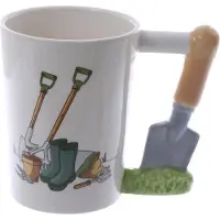 Puckator Garten Werkzeug Gartenschaufel geformter Henkel Tasse aus Dolomit-Keramik