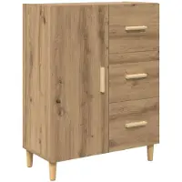 vidaXL Buffet en chêne Artisan 34 x 69,5 x 90 cm, aggloméré