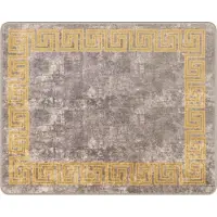 vidaXL Tapis de couloir MARSA Gris 80 x 100 cm Polyester et PVC